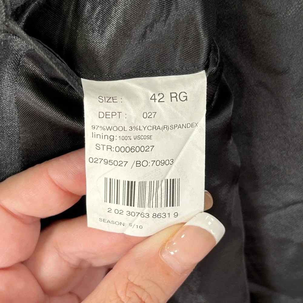 Brooks Brothers 346 Blazer Mens 42R Wool Stretch Charcoal Professional Office
